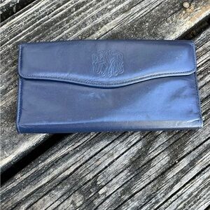 Lady Buxton Leather Wallet Navy Coin Purse Credit Card Holder Vintage 70s 80s